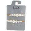 Lux Accessories Set of 2 Assorted Sizes White Pearls Bobby