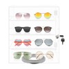 360-Degree Rotating Acrylic Sunglass Display Case 4 Tier Lockable Eyewear