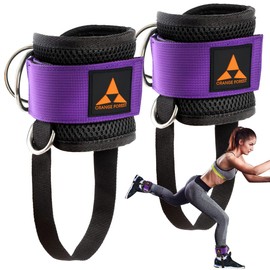 Ankle Strap for Cable Machine (Pair) Adjustable Comfort fit Neoprene and Reinforce 4 D-Rings, Purple Ankle Strap Gym Cable Attachment for Glute Kickbacks & Lower Body Exercises fit Women