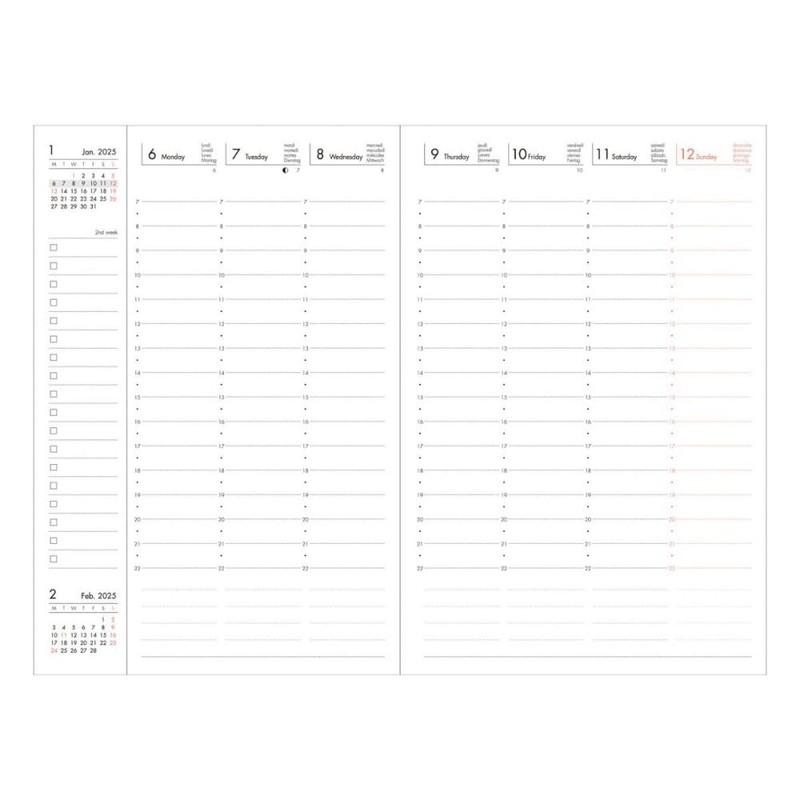 MARK'S 2024/2025 Pocket Diary B6 Vertical, Colours, Orange: From October