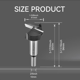 41mm | 1-5/8inch Carbide Forstner bit, 2.0mm Thickness of YG8 Carbide, Woodworking Hinge Cutter Tool Kits for Wood, Plywood and Plastic by CENYB