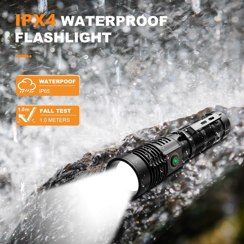 Rechargeable Tactical Flashlights High Lumens - 1500 Meters Long Beam