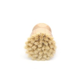Bamboo Dish Brush, Natural Wooden Bamboo Dish Brush, Round Dish Brush, Bamboo Pot Brush for Cast Iron, Kitchen Sink, Household Cleaning