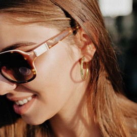 Verniflloga14K Gold Hoop Earrings Gold Earrings Women’s Hoop Earrings Jewelry Timeless Elegance 25 mm/ 30 mm (25MM)