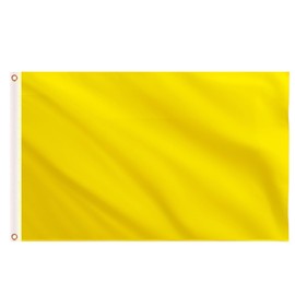 Solid Yellow Flag 5ft x 3ft, Large Big Yellow Flags with Brass Eyelets for Drawing DIY Party Outdoor Decorations
