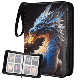 Scrapbook, Trading Card Album, Trading Folder Cards Folder Book Album Compatible with Tracking Cards, Baseball Cards, Playing Cards, 400 Cards with Removable Sleeves (Dragon)