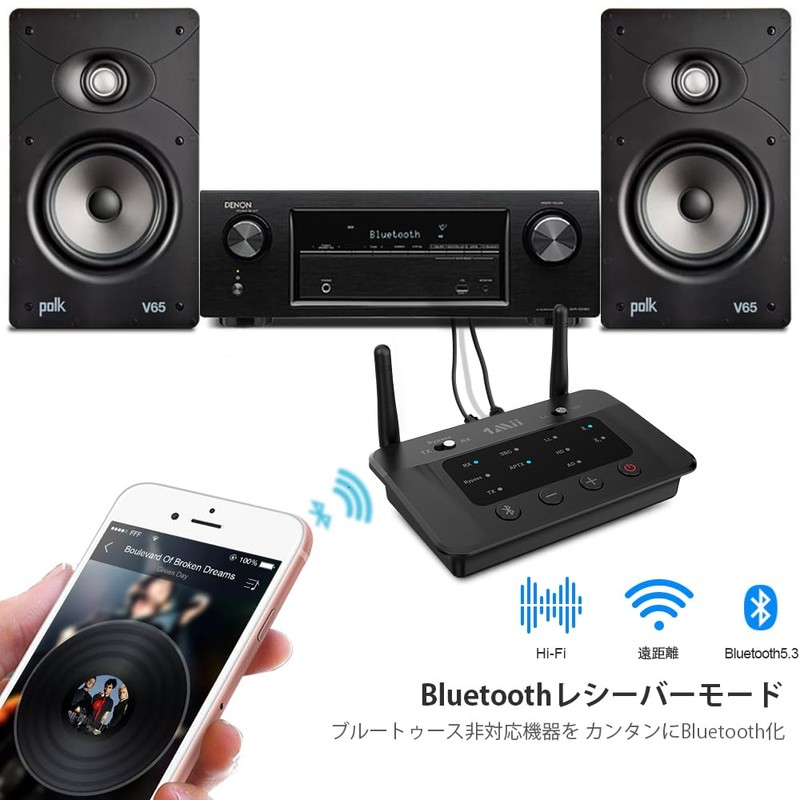 1Mii Bluetooth Transmitter Audio Receiver Bluetooth 5.3 Transceiver, for TV