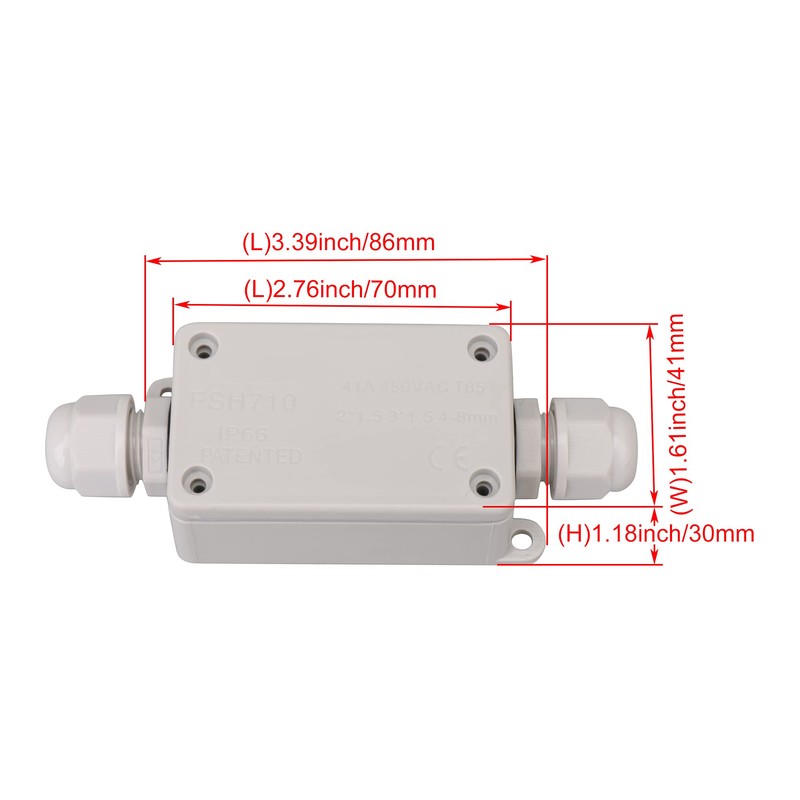 CNBTR Plastic Underwater Junction Box Universal Electrical Project Enclosure White