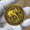 Good Luck Coin with Four Leaf Clover & Elephant Design