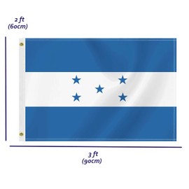 2×3 FT Honduras Flag, Medium 60×90CM 150D Honduran Outdoor Banner,Double Side Printing American Decor For Patio Garden With Brass Gromment