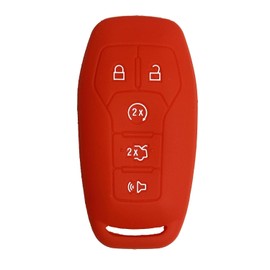 Key Fob Cover for Fusion Edge: 5 Buttons Silicone Remote Case Protector Fit for Ford F-150 F-250 Explorer Mustang Lincoln MKX 2013 to 2018 164R8117 N5FAO8TAA M3NA2C31243300 7812AA2C31243300 (Red)