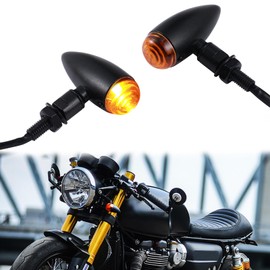 LOKLISUM 2 x Motorcycle Indicator Lights Motorcycle Bullet Retro Indicator 12 V Universal Waterproof Mini Lights for Street Bike Cruiser Chopper Bobber Scooter