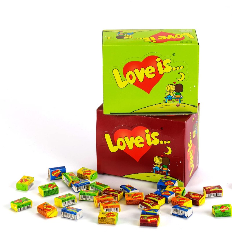 Chewing Bubble Gum Love Is 100 Pcs Taste Сoconut and