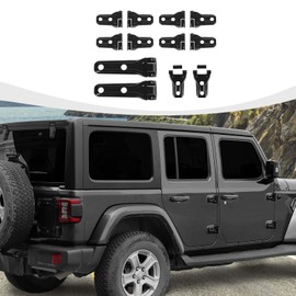 RAZPOY JL 12PCS Full Set Exterior Trim Kit, Door Hinge Cover & Engine Hood Hinge Trim & Spare Tire Bracket Trim Compatible with 2018-2023 Jeep Wrangler JL 4-Door, Black
