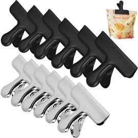 VGECEE Pack of 12 Sealing Clips Made of Rustproof Stainless Steel Bags Sealing Clips Large 77 mm Bulldog Hinge Pictures Clips Letter Clips Black & Silver Clips for Bags Food and Photo