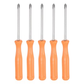 QUARKZMAN Pack of 5 Phillips Screwdrivers, PH1, 4 Inch Length, Carbon Steel, Non-Magnetic Safety Cross Head, Precision Screwdriver with Non-Slip Handle, Yellow