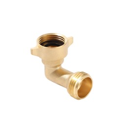 2 Pack 90 degree hose elbow, garden hose adapter 3/4" Solid Brass Hose Connectors Heavy Duty Water Hose Adapter For RV Water Hoses, Residential Outdoor Faucets