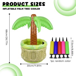26.8" Inflatable Palm Tree Cooler – Perfect Beach Theme Party Decor & Pool Party Decorations for Luau Hawaiian Birthday Supplies & Summer Outdoor Fun