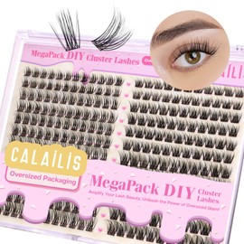 CALAILIS Lash Clusters DIY Eyelash Extensions 276pcs Oversized Packaging Natural Cluster Lashes Mega Volume Individual Lashes Wispy Eyelash Clusters(MPCDD12+DUO14,D-10-16MIX)