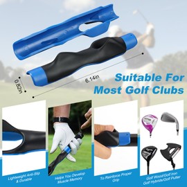 VAYTOP Golf Grip Trainer with Swing Band, Lightweight Ergonomic Training Aid for Grip Strength & Swing Technique, Build Muscle Memory for Beginners to Advanced Golfers (Indoor/Outdoor)