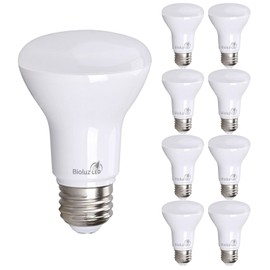 Bioluz LED 8 Pack BR20 LED Bulb 2700K Bright Warm White 6W=50W, 90 CRI, 540 Lumen, Dimmable LED Light Bulbs, Cool White Light Bulbs, Indoor/Outdoor Flood Light Bulbs, UL Listed & Title 20 Compliant