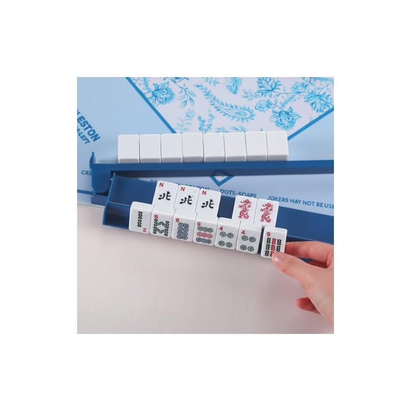 4 Pcs 18.7 Inch Dark Blue Acrylic Mahjong Tile Racks