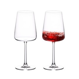 KAMMAK Wine Glasses Set of 2, 17 oz Hand Blown Crystal Bordeaux Wine Glasses, Thin Rim & Long Stem, Perfect for Red & White, Daily Use, Wedding Anniversary or Birthday Gift with Gift Box, S85BJ52