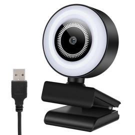 HD Webcam 1080P Computer Web Camera with Light and Built-in Microphone for Video Chat Video Conference Streaming
