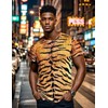 Funny World Tiger Print Shirt Men Animal Costumes for Adults,