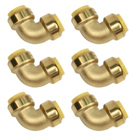 6-Pack 3/4 push type brass elbow Fitting for Copper, PEX, CPVC