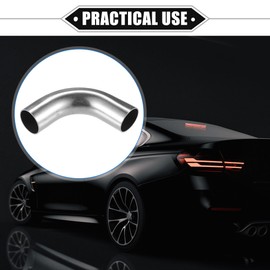 VekAuto Bend Elbow Pipe Tube, 1.5" OD 4" Leg 90 Degree DIY Exhaust Pipe Intercooler Air Intake Tube Universal for Car Truck Automotive Durable 304 Stainless Steel Silver Tone