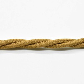 3 m Textile Cable Gold Twisted 3 x 0.75 mm² Fabric Cable 3G Power Cable Fabric Coated for Restoration and New Construction