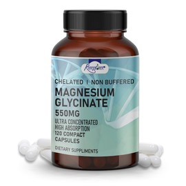 Pure Magnesium Glycinate 550 mg, Capsules to Support Optimal Health - 120 Capsules (Dual Month Pack), High Absorption by Ramaroma