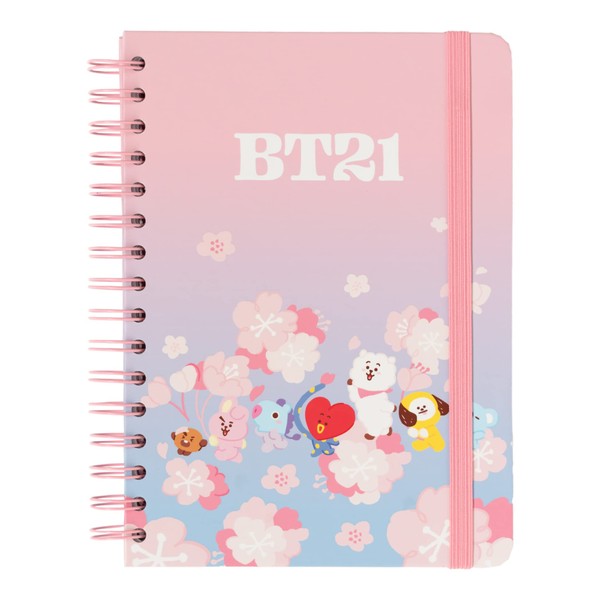 Grupo Erik BT21 Official Merchandise Cherry Blossom A5 Notebook, Bullet