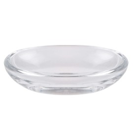 Barski Jabonera de vidrio – Soporte para barra – Bandeja – ovalada – 5.7 pulgadas de longitud – Vidrio muy grueso – para baño y ducha – Cocina – Fregadero – Polvo – Clásico transparente fabricado en Europa