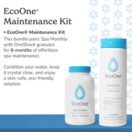 ecoone EcoOne | Hot Tub Chemical Maintenance & Supply Kit | Spa Shock & Conditioner Kit | Contains Oneshock Chlorine Granular & SPA Monthly Conditioner | 6 Month Supply
