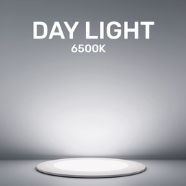 paul russells LED Ceiling Downlights, 4W Slim Recessed Bathroom Downlights, Kitchen Ceilings, 300 Lumens, 6500K Bright Daylight, Cutout 70-80mm, Round Non-Dimmable Panel Spotlights, 1 Pack