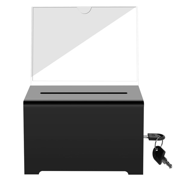 Acrylic Donation Box with Lock Clear Ballot Box with Removable