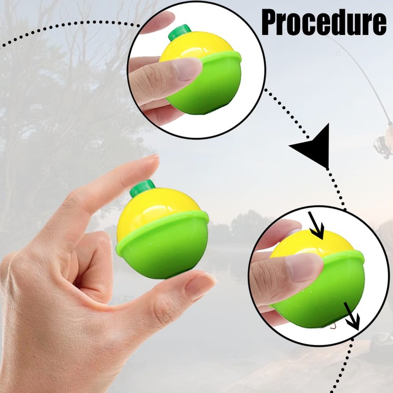 PmLwakiR 20 Pcs Fishing Snap On Floats Bobbers 5 Size
