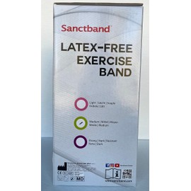 Non-Latex (Pine Level 2) Sanctband Resistance Bands 30 Pcs Dispenser 5 FT/1.5 M Professional Latex Free Elastic Band for Upper & Lower Body & Core Exercise, Physical Therapy, Pilates, Workout, & Rehab