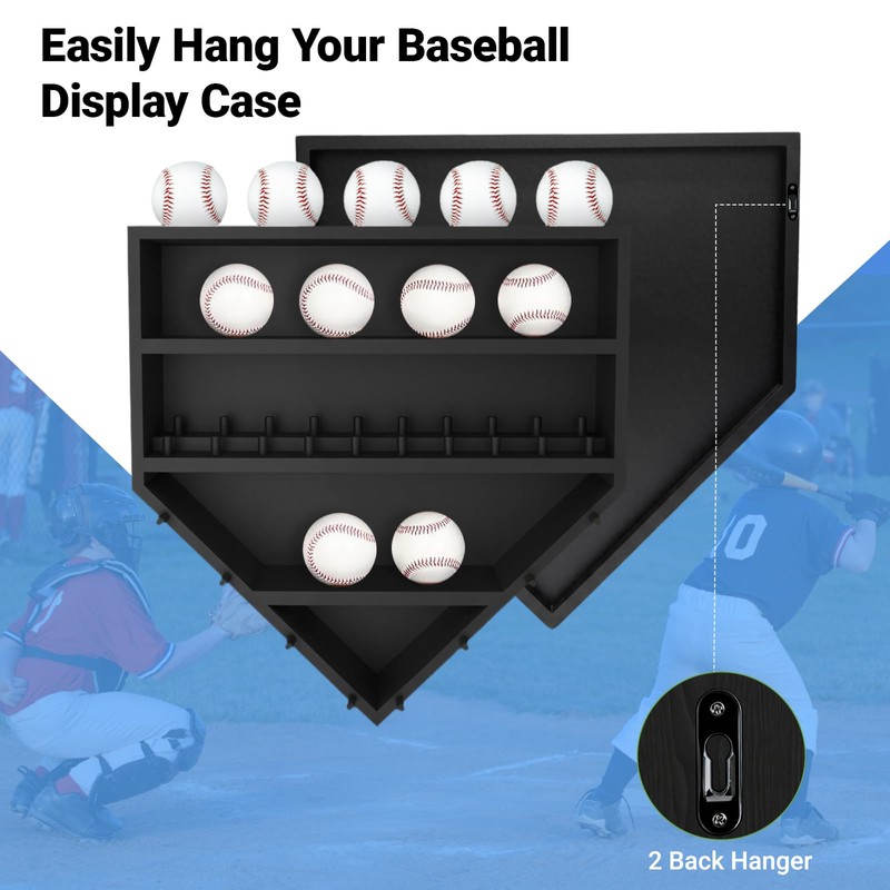 Baseball Holder Display Case Wooden Championship Ring Display Case Wall