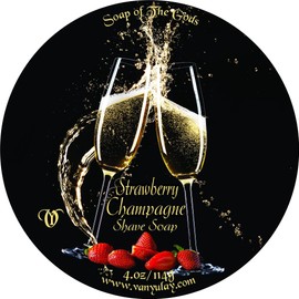 Strawberry Champagne - All Natural Shaving Soap for Men and Women. Nourishing and Moisturizing with Great Sleekness and Cushion.