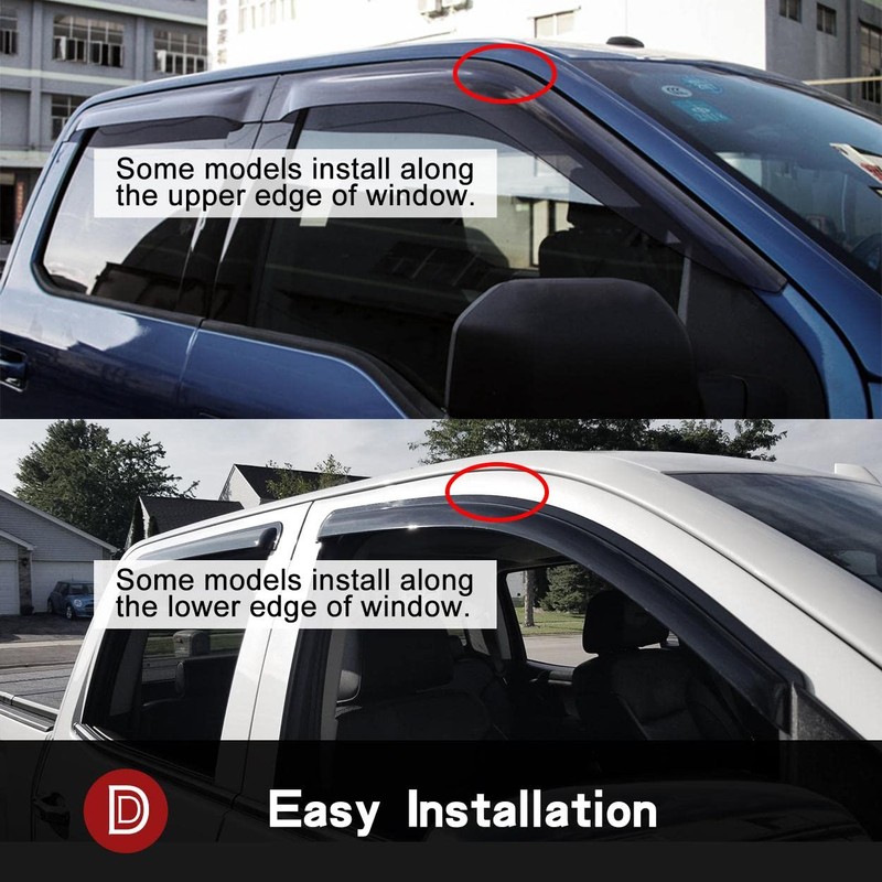 Deebior 92349 Side Window Visor Wind Vent Deflector fit for