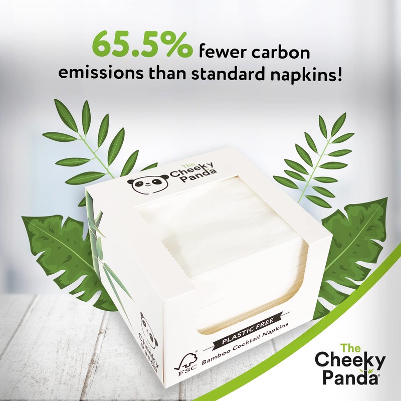 The Cheeky Panda Plastic Free Cocktail Napkins 4 Compartments 0.03