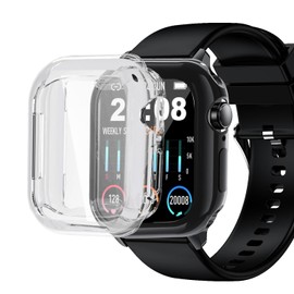 Msvueioe [2-Pack] Screen Protector & Case Compatible with TRAUSI TG08, Soft TPU Plated Case All-Around Protective Screen Full Cover Bumper Compatible for TG08 Smart Watch