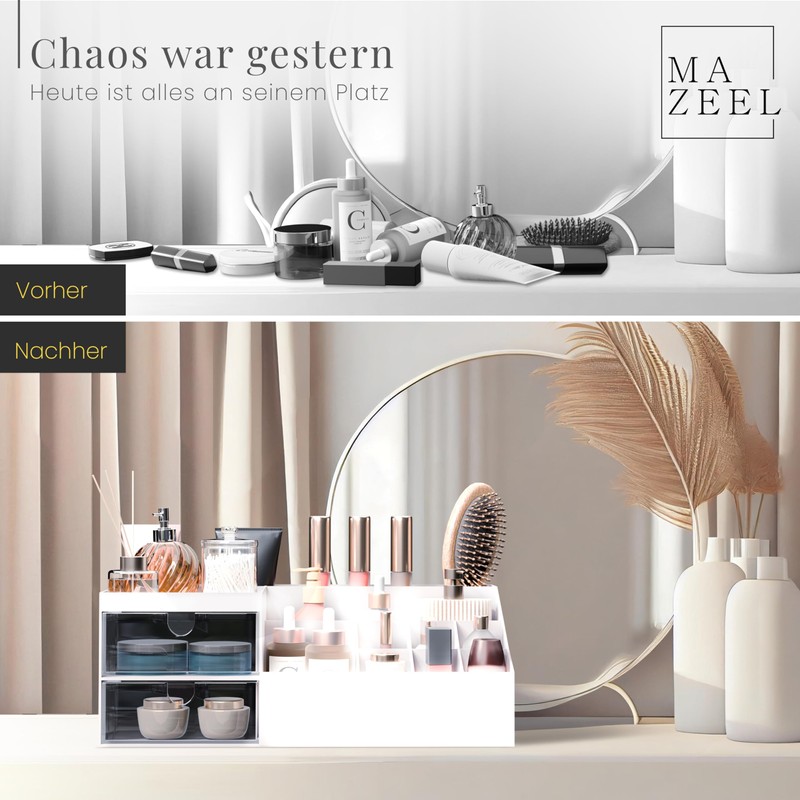 Makeup Organiser Storage Box (Blue)