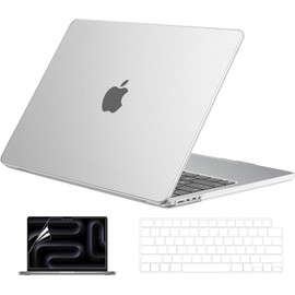 EooCoo Case Compatible with MacBook Pro 14 inch 2025 2024-2021 M4 M3 M2 M1 Pro Max Chip, Scratch Resistant Hard Shell Cases with Keyboard Cover, Screen Protector - Matte Transparent