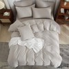 YASMENG Half-Linen Bed Linen, 135 x 200 cm, Light Grey,