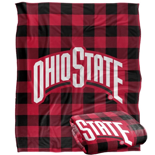 The Ohio State University Blanket, 50"x60" Red and Black Buffalo