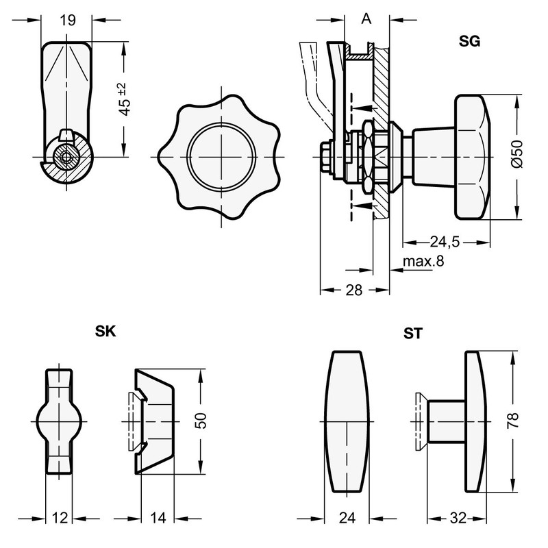 Ganter Standard of | Latches with Control Unit – GN